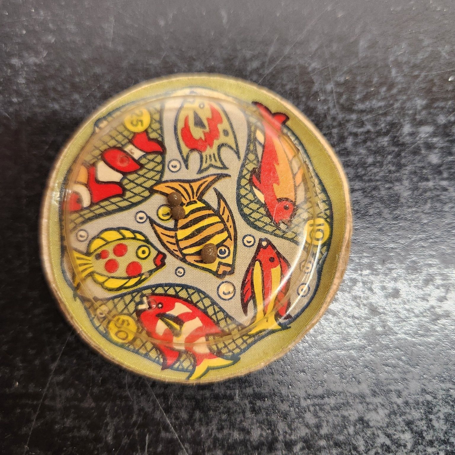 Vintage Milk Cap Fish Puzzle Game \