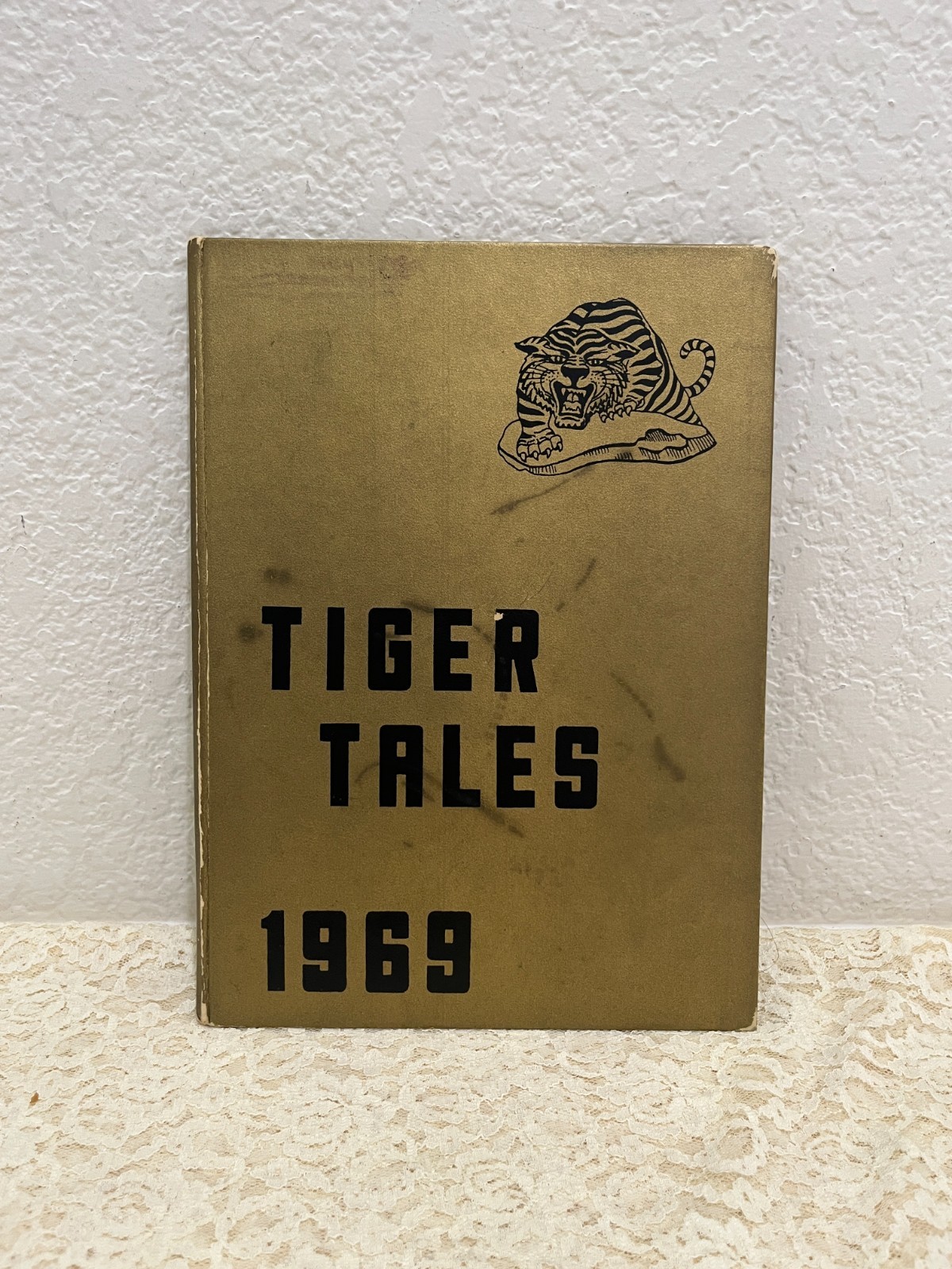 1969 Tiger Tales School Yearbook Signed Autographed Doodles Tiger Cover AS IS
