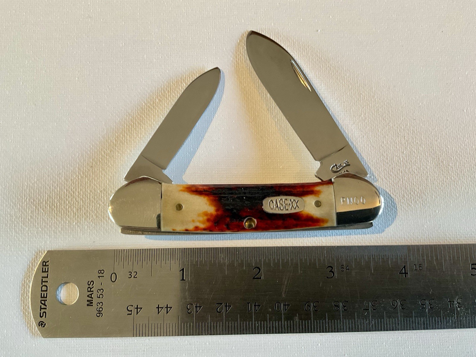 Case xx 1996 Red Stag Canoe Knife. Model R52131. Piece Number 00 