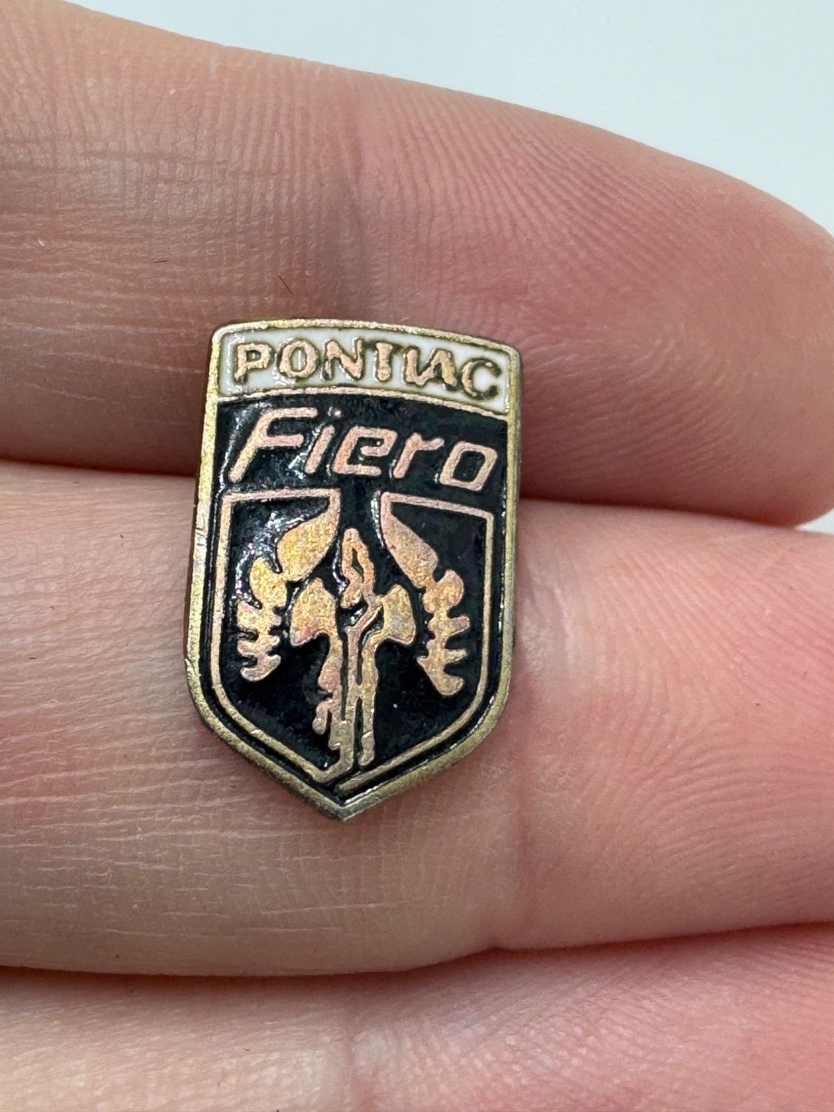 1980s Pontiac Fiero Shield Emblem Lapel Pin Tie Tack Vintage