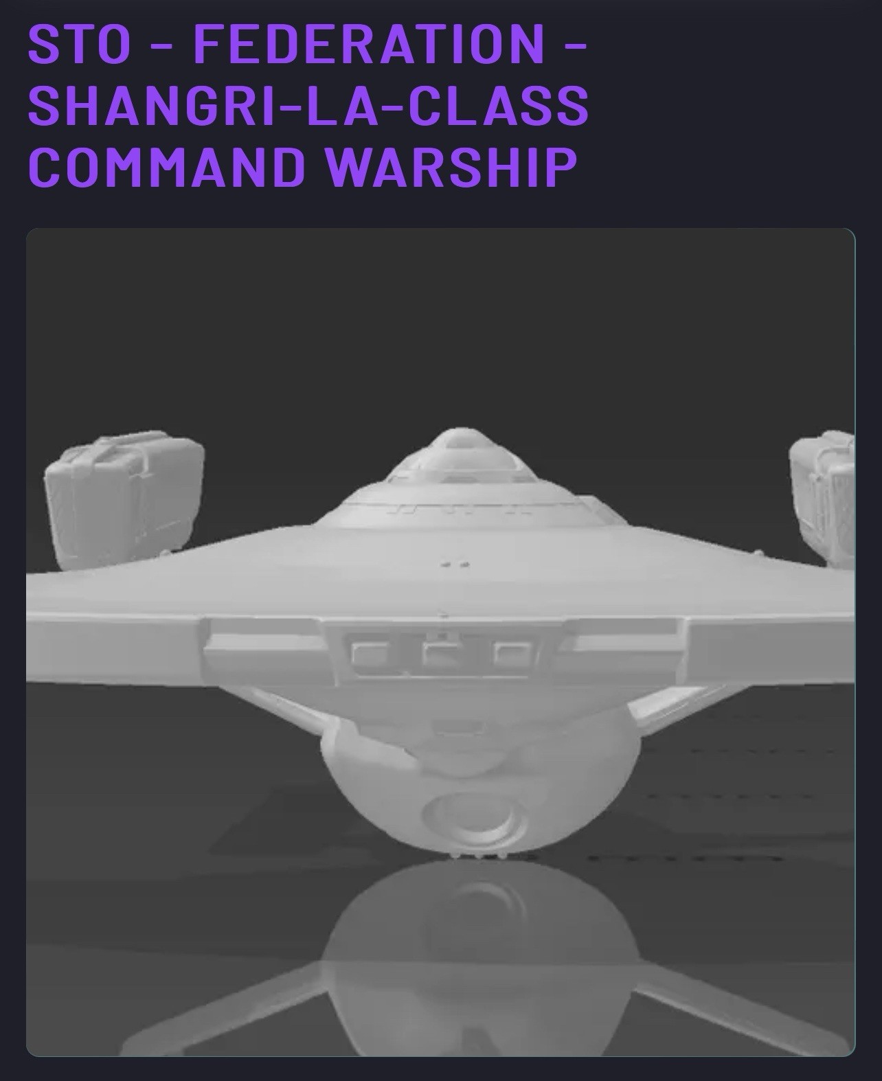 FEDERATION - SHANGRI-LA-CLASS COMMAND WARSHIP -6 Inches (white) FEDERATION - SHANGRI-LA-CLASS COMMAND WARSHIP -6 Inches (white)