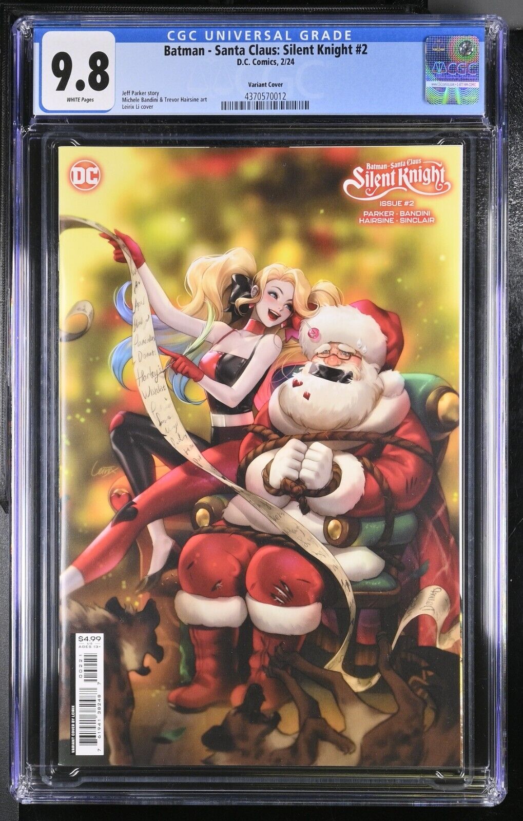 Batman Santa Claus Silent Knight #2 CGC 9.8 Leirix Li Harley Quinn Cover DC 2023