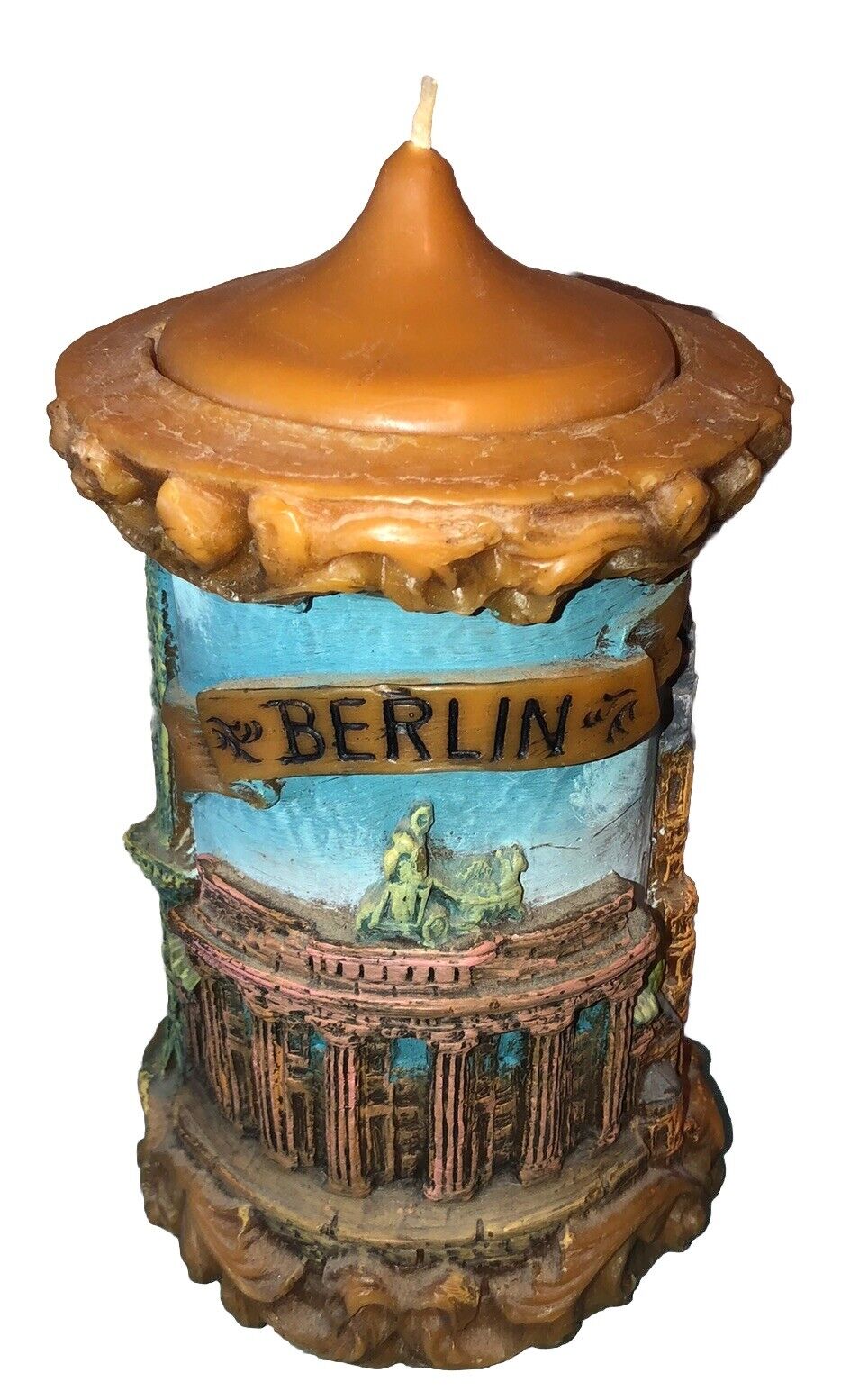 VTG Berlin Germany Johann Gunter Walldurn Baden Carved Eternal Candle Non Melt