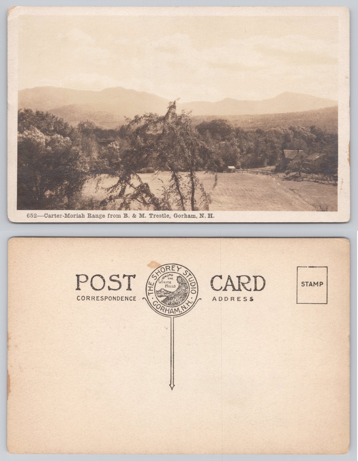 RPPC Carter-Moriah Range B&M Trestle Gorham NH White Mountains Vintage Postcard
