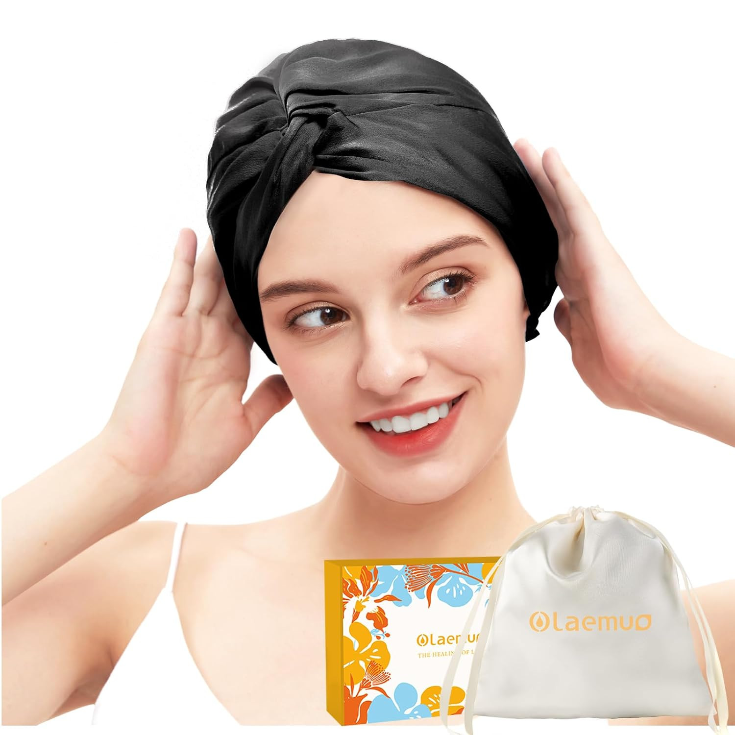 22 Momme 100% Mulberry Silk-Bonnet for Sleeping, Double Layer - 6A Silk Wrap