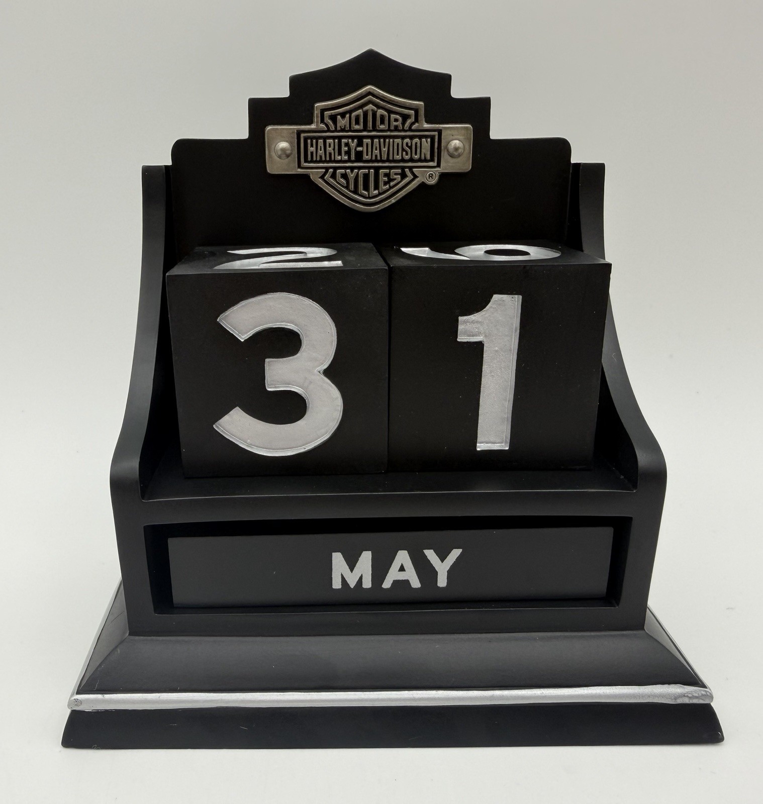 Harley Davidson Calendar Black Silver Perpetual Block Calendar Hallmark 2003