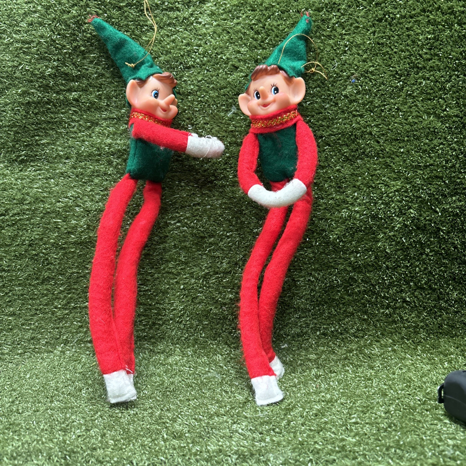 Long-legged knee-hugger elf Pixies ornaments•manufactured during the 1960 Long-legged knee-hugger elf Pixies ornaments•manufactured during the 1960