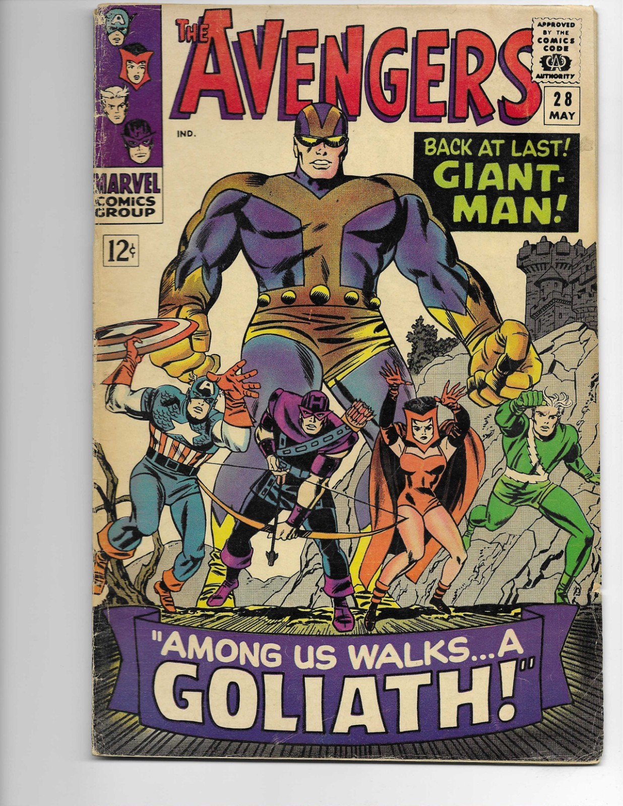Avengers 28 1966 Marvel Comics VG- 3.5 1st App Collector Hawkeye Captain America