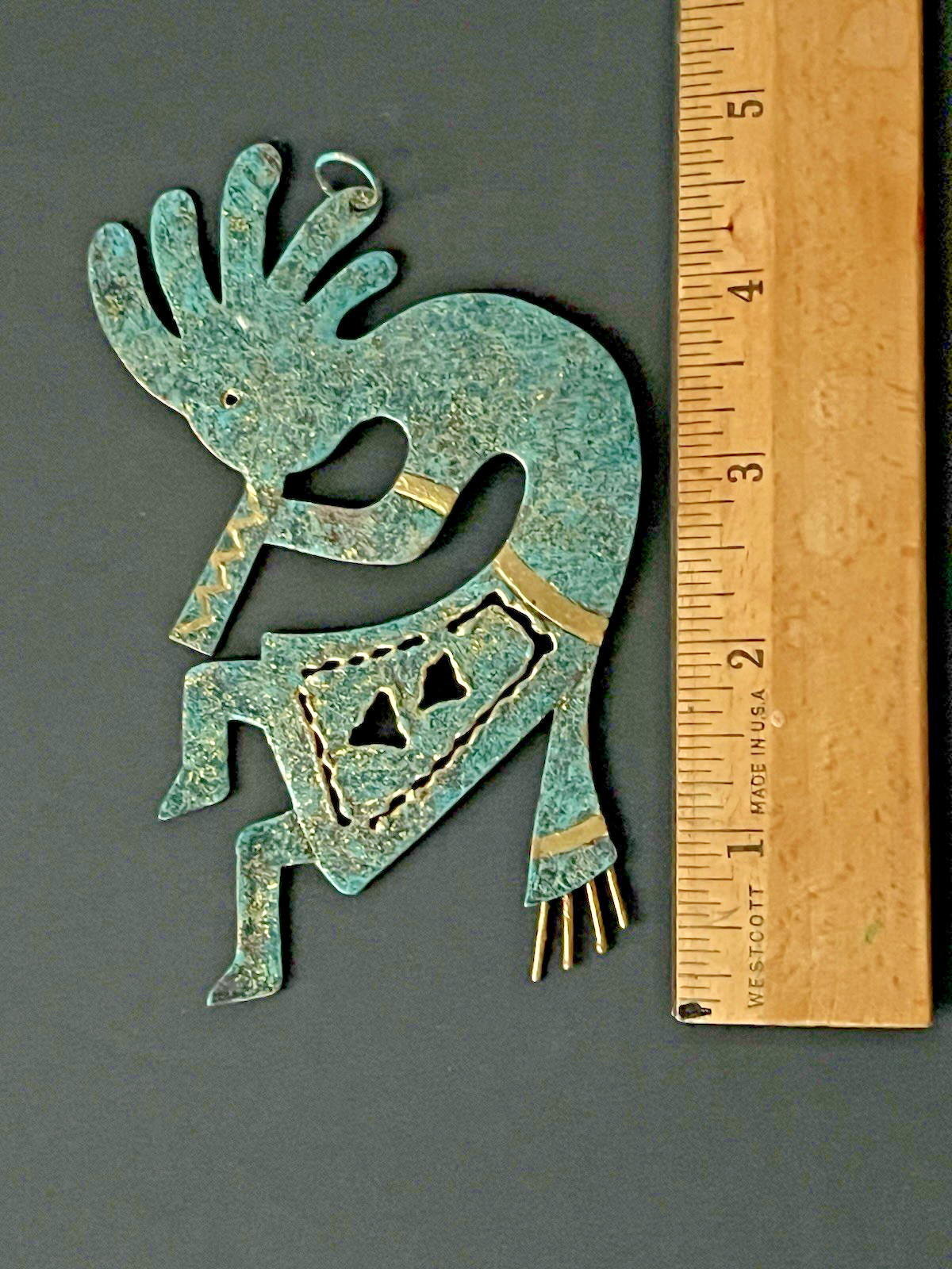 Vintage Kokopelli  Verdigris Hand Crafted
