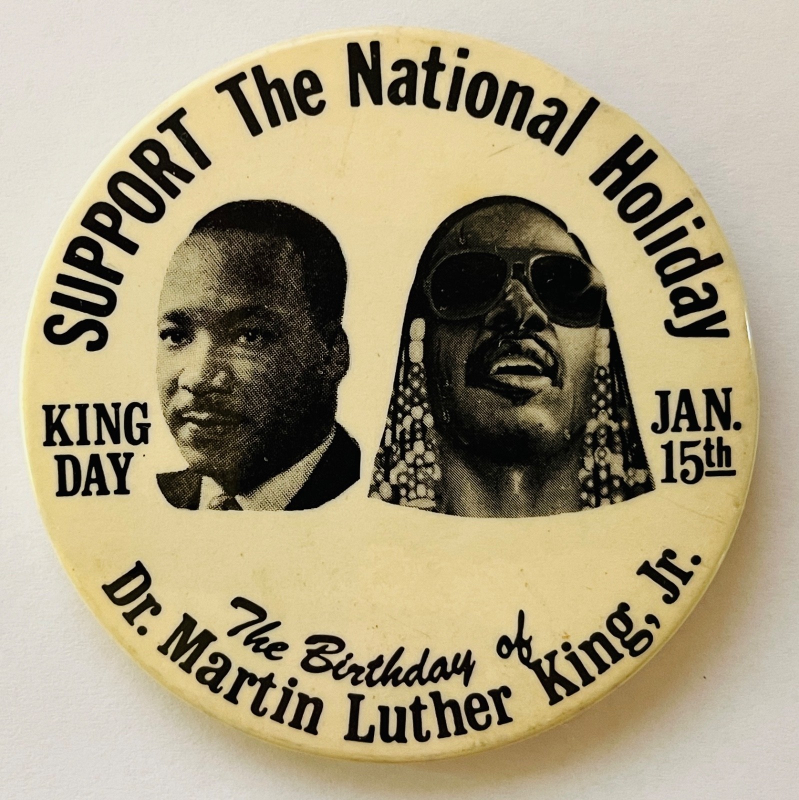 Martin Luther King Stevie Wonder button MLK National Holiday Civil Rights cause