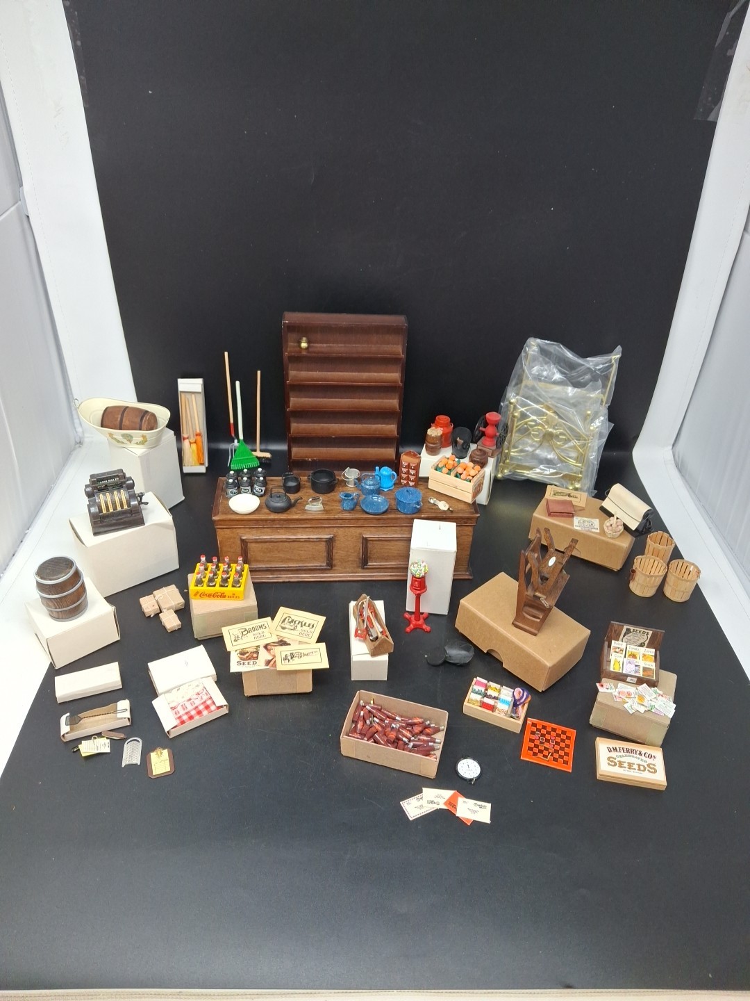Vintage Taiwan Miniature Store Furnishings And Wares  Bundle See All Pictures