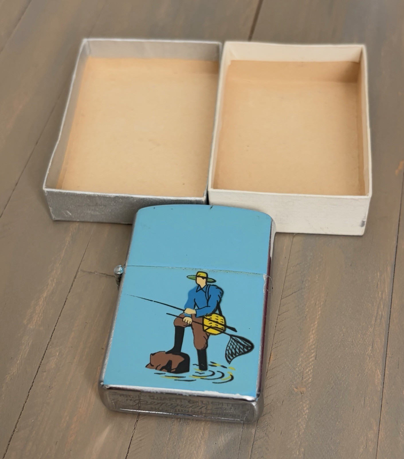 Vintage 1950s Penguin Lighter (No. 111957) Fisherman Japan (Wheel Jammed) Vintage 1950s Penguin Lighter (No. 111957) Fisherman Japan (Wheel Jammed)