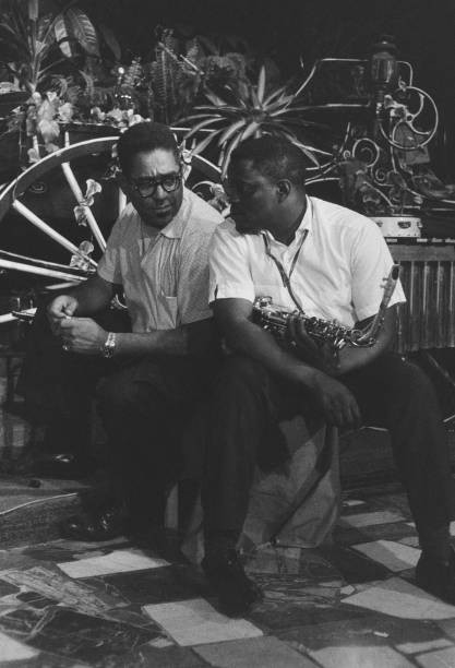 Dizzy Gillespie and Leo Wright at a club concert in Paris in 1962 Old Photo 5