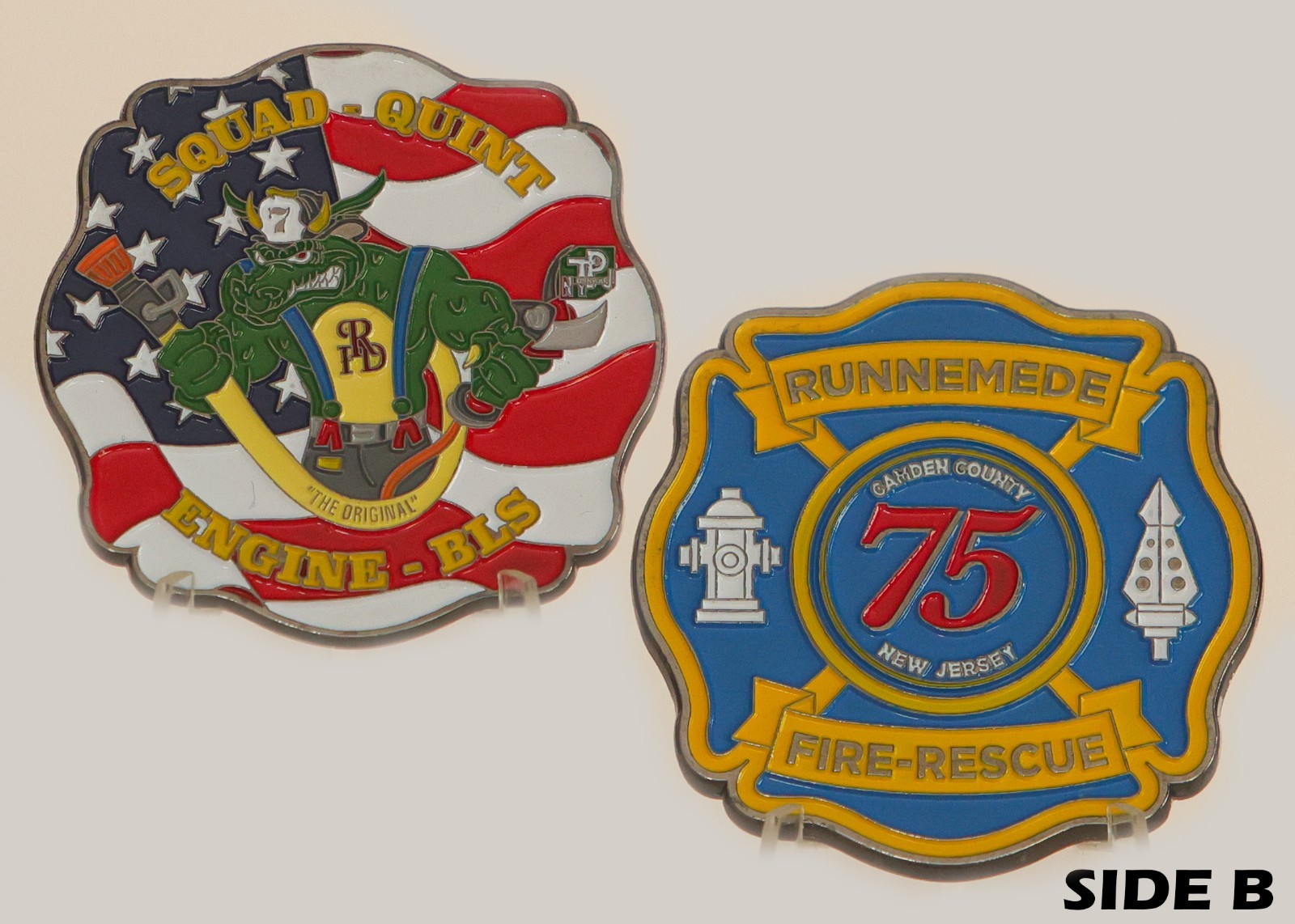 Runnemede NJ Camden County Fire Rescue Engine 75 Challenge Coin  M#4