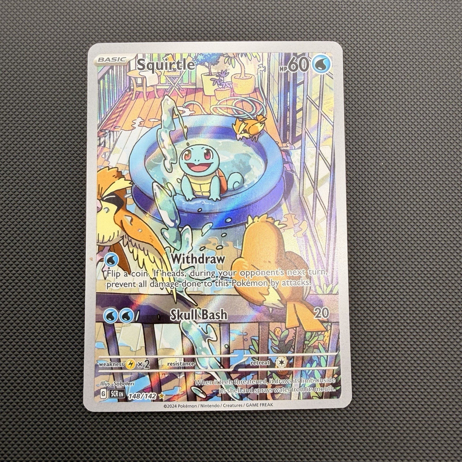 Squirtle 148/142 Sv07: Stellar Crown Holo Illustration Rare Pokemon Card (EN) NM