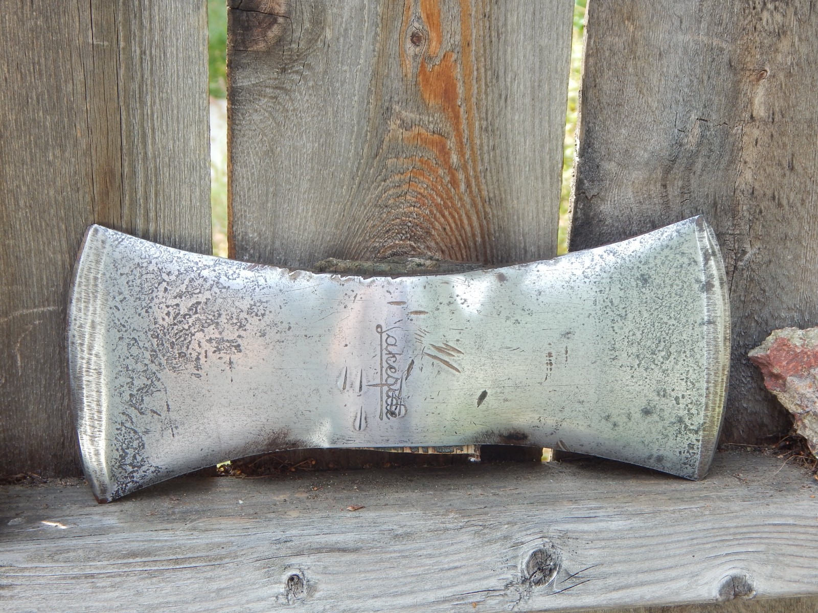 Vintage Double Bit Axe Head, LAKESIDE Tools, Montgomery Wards