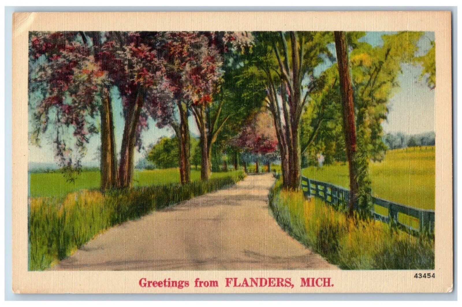 Flanders Michigan Postcard River Lake Swamp Exterior View 1940 Vintage Antique