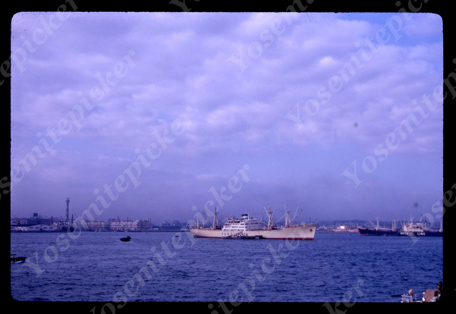 sl08 Original Slide 1963 Jugolinija ship Yugoslavia shipping co 909a