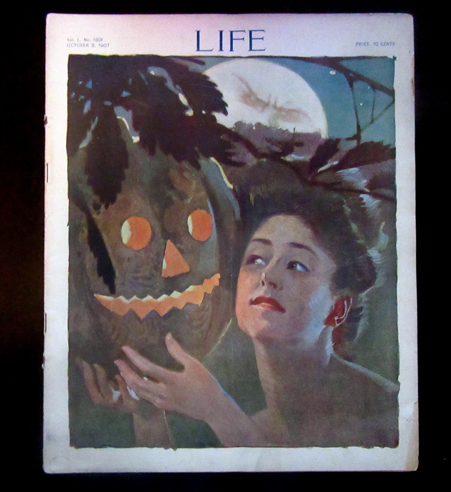 Rare 1907 Life Magazine with Beautiful Halloween Cover Art 36 Pages Vintage