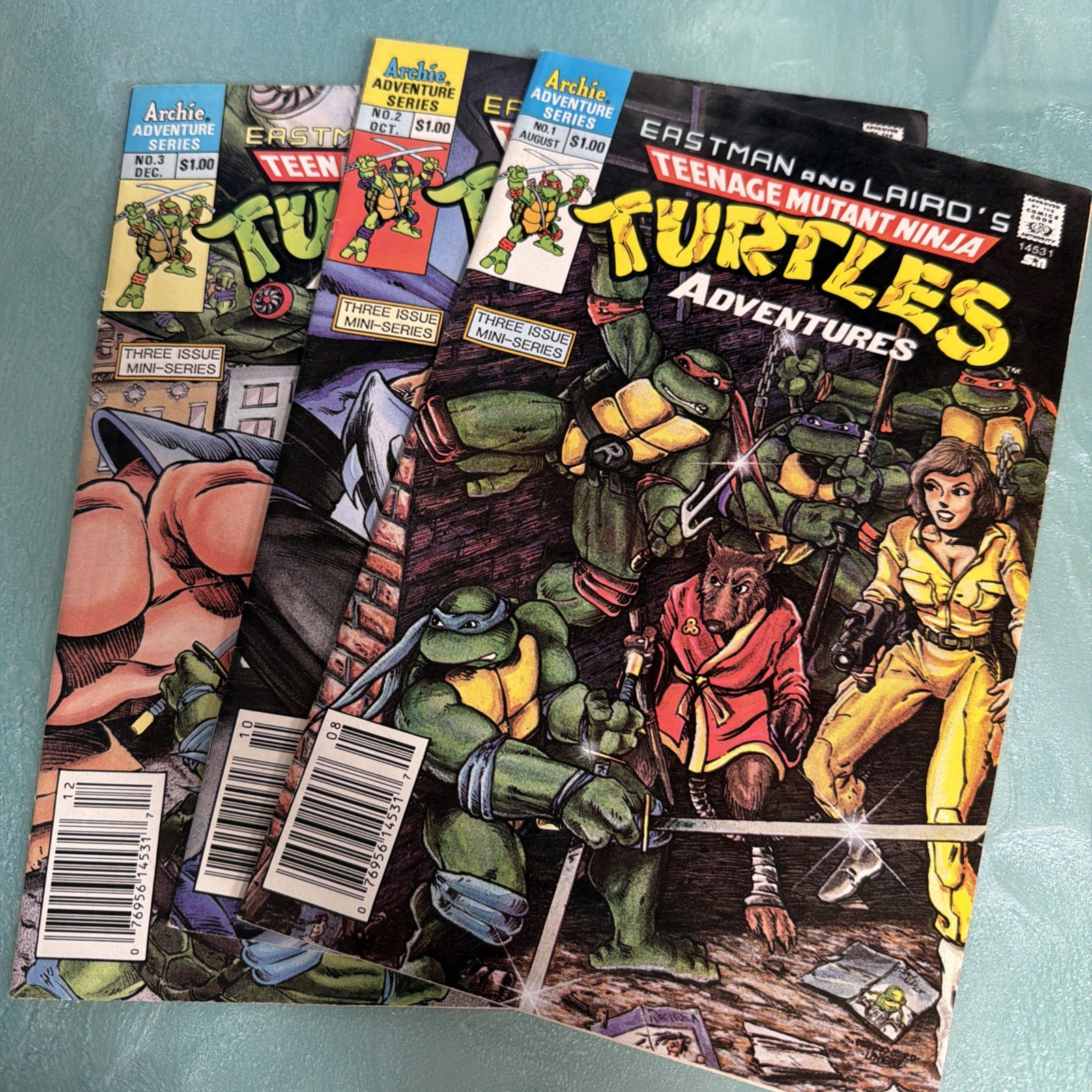 Teenage Mutant Ninja Turtles Adventures 1 2 3 (TMNT) 1988 NEWSSTAND VARIANTS