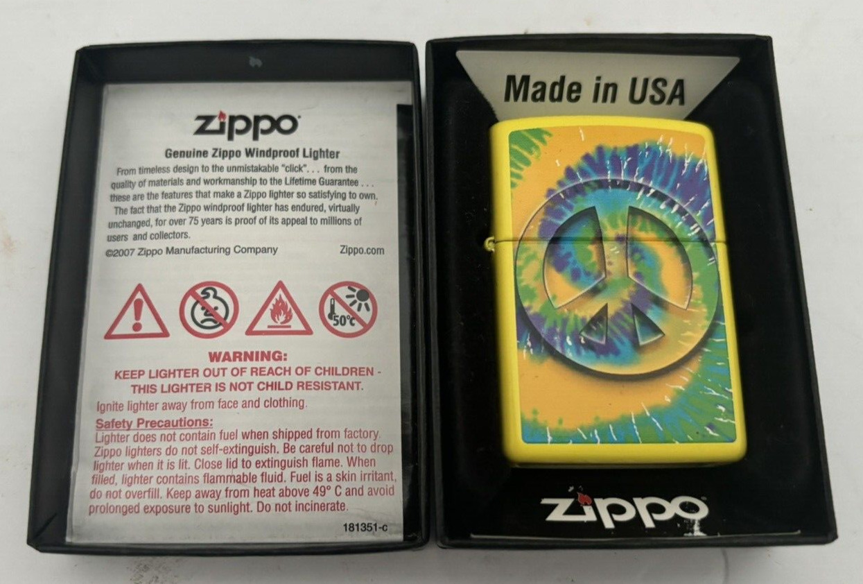 ZIPPO 2001 376 Tye Dye Lemon Cigarette Lighter - New