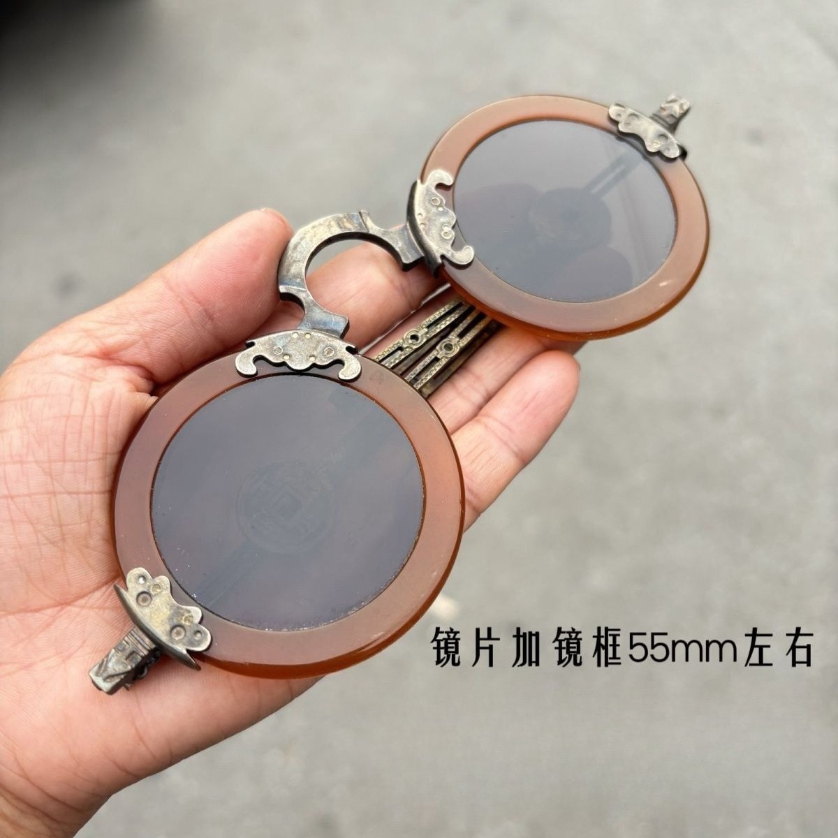 Vintage Crystal Sunglasses Stone Pattern Retro Style Glasses