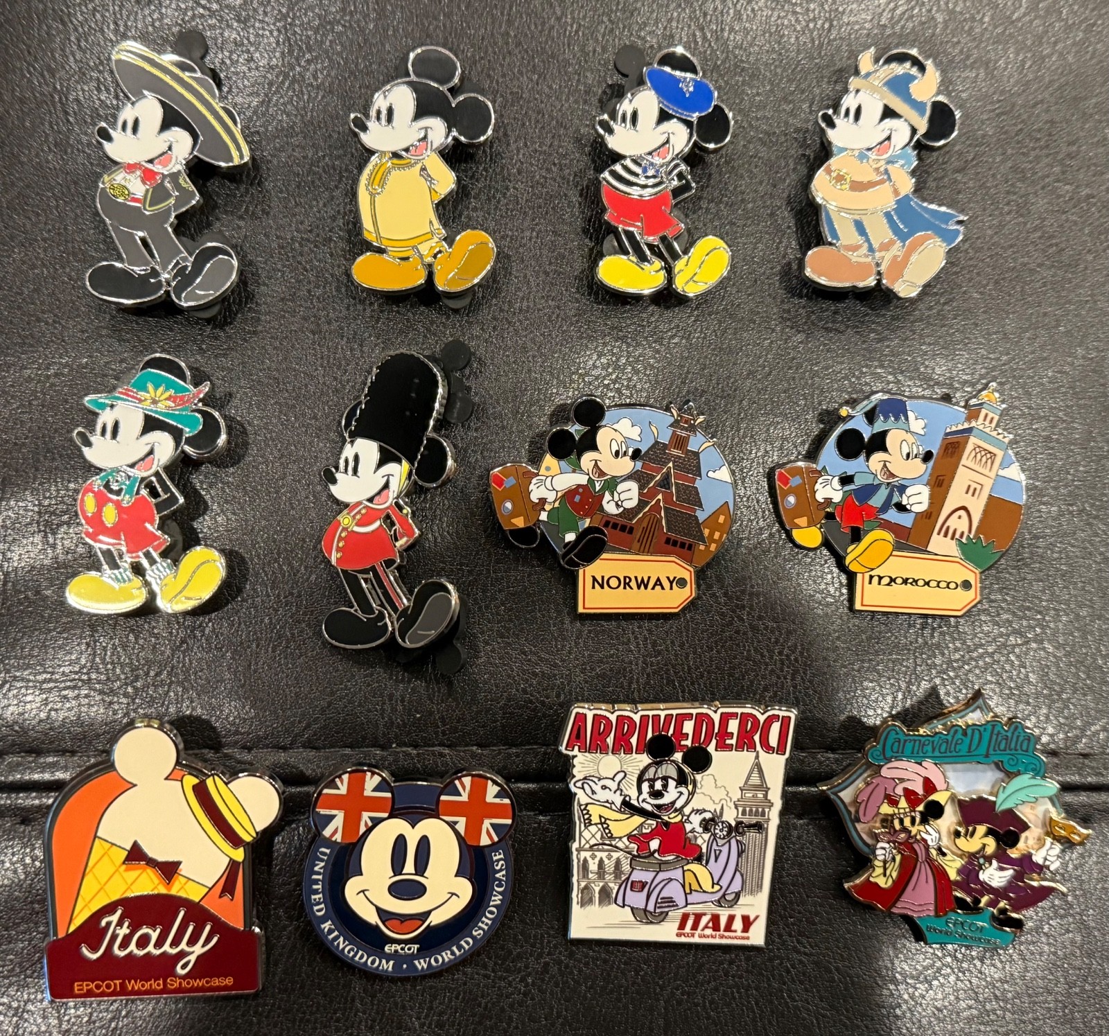Lot of 12 Authentic Disney Parks Epcot World Showcase Pins- No Backer Cards