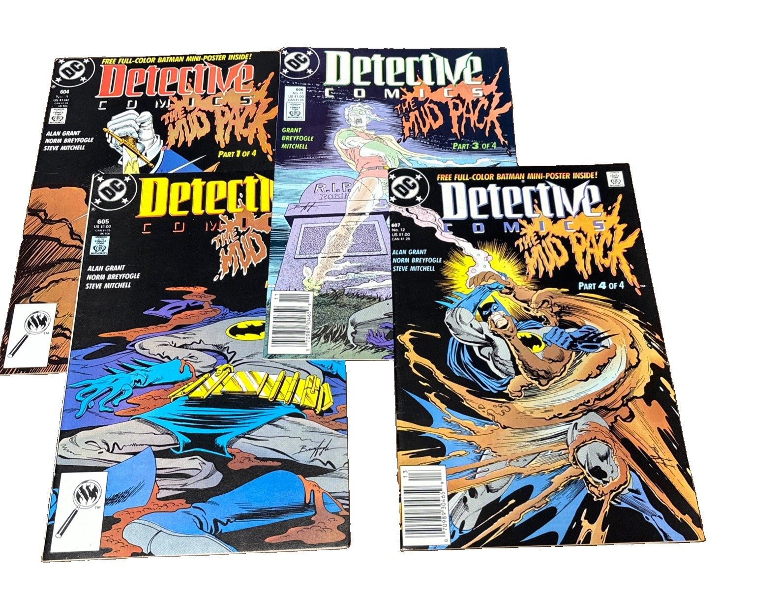 Detective Comics #604 605 606 607 (lot of 4)  The Mud Pack  DC 1989 Clayface.