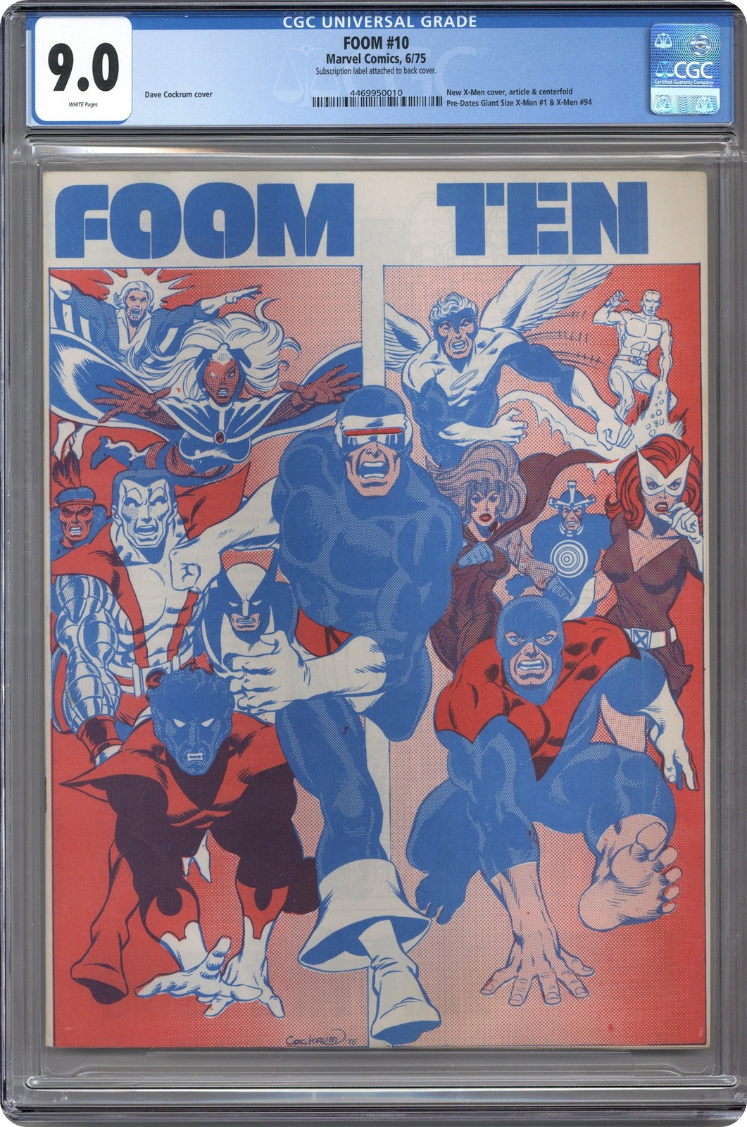 FOOM #10 CGC 9.0 1975 4469950010 Early app. new X-Men