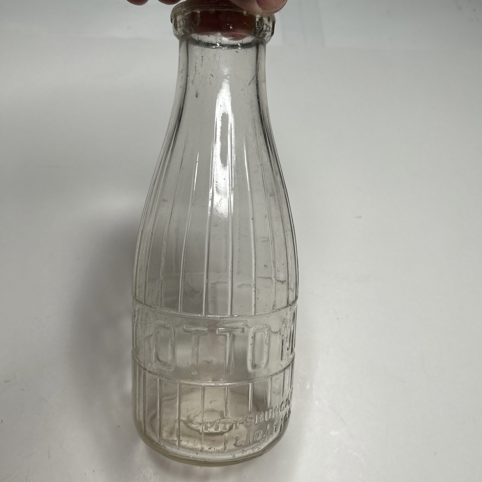 Rare Vintage Otto milk Co. Glass Embossed Quart Sized Milk Bottle Pittsburgh Pa.