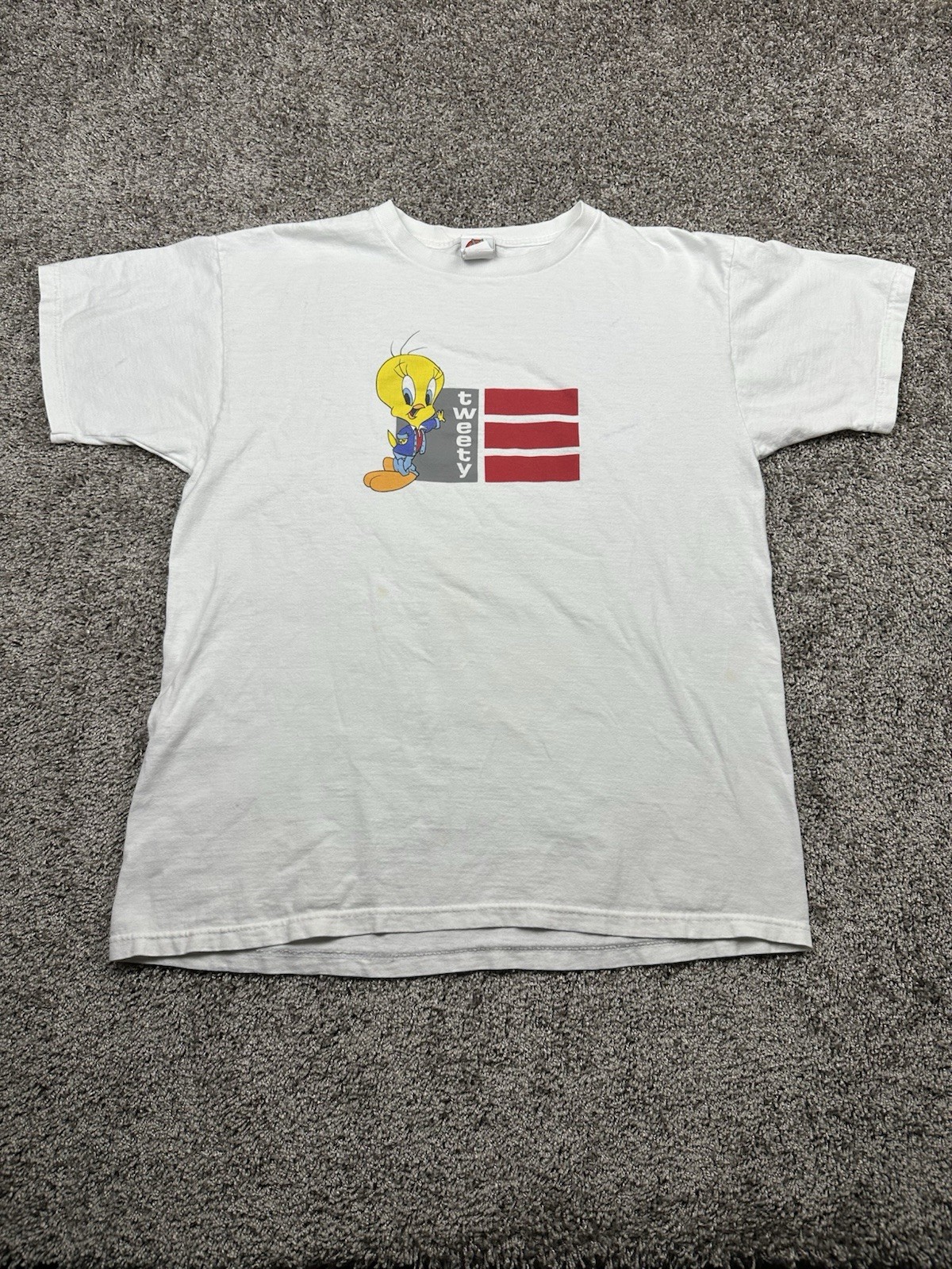 Vintage Looney Tunes Shirt Medium White Graphic Tee 1998 Tweety Bird