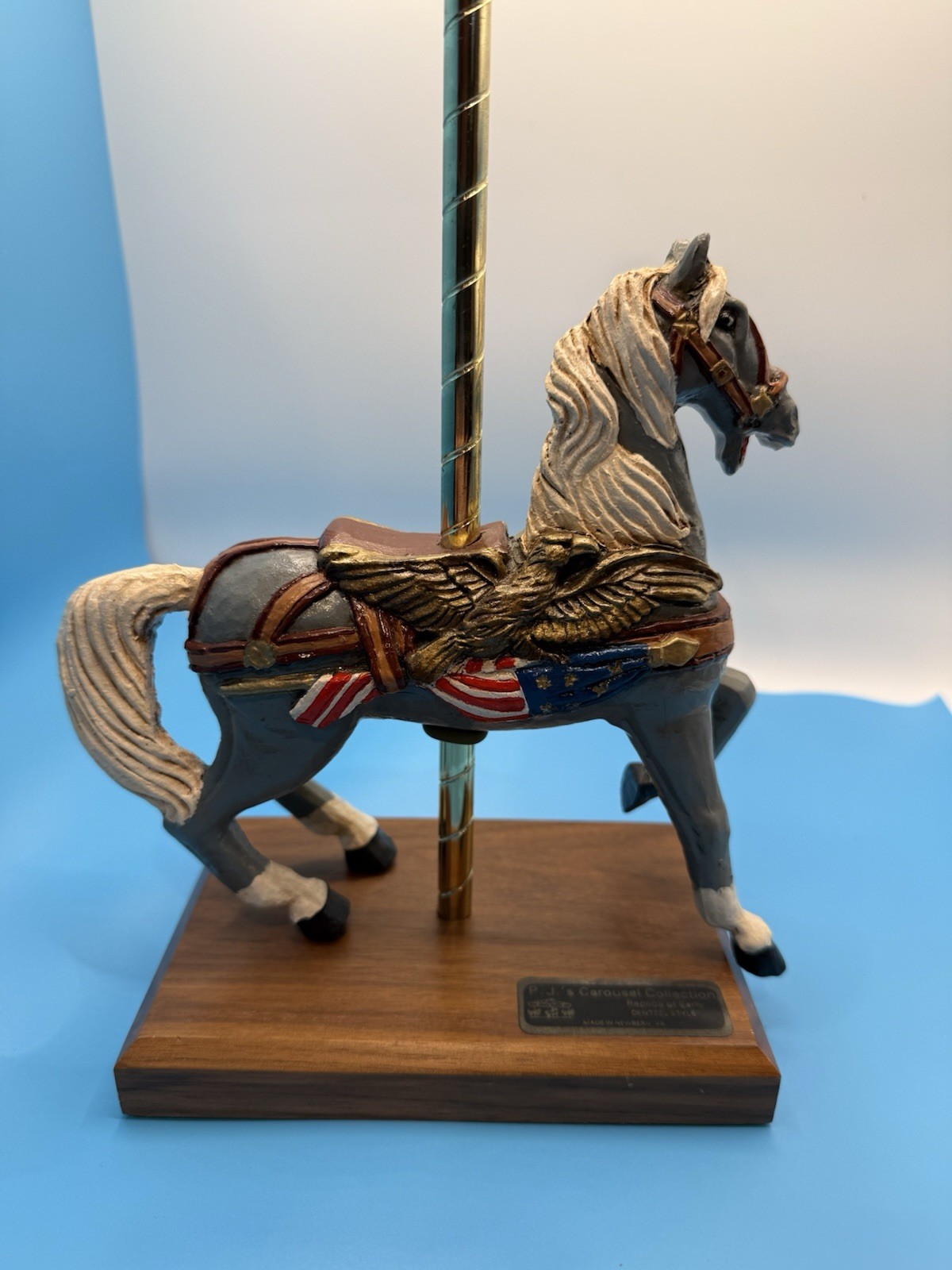 Vintage PJ’s Carousel Collection “FLAG” Dentzel Style Patriotic Carousel Horse