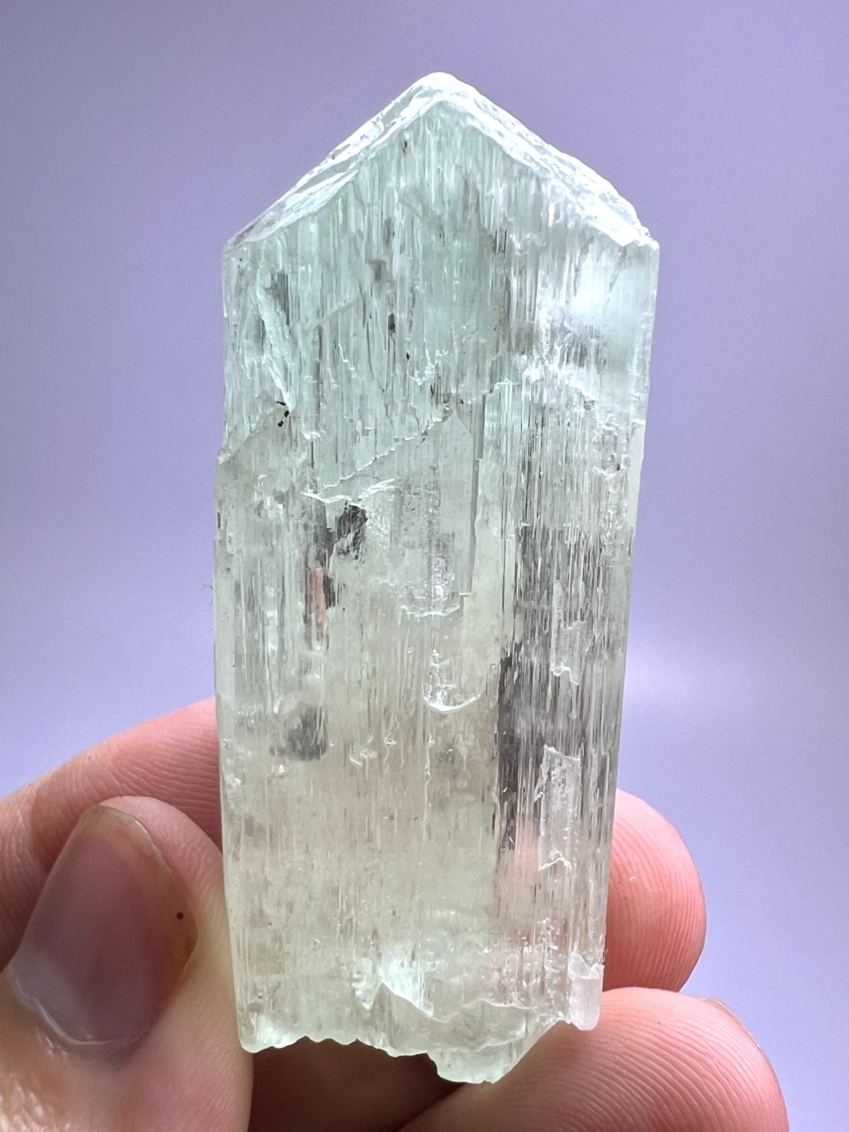 274 CT. Natural Etched Green Kunzite Crystal - Nuristan,  AFG