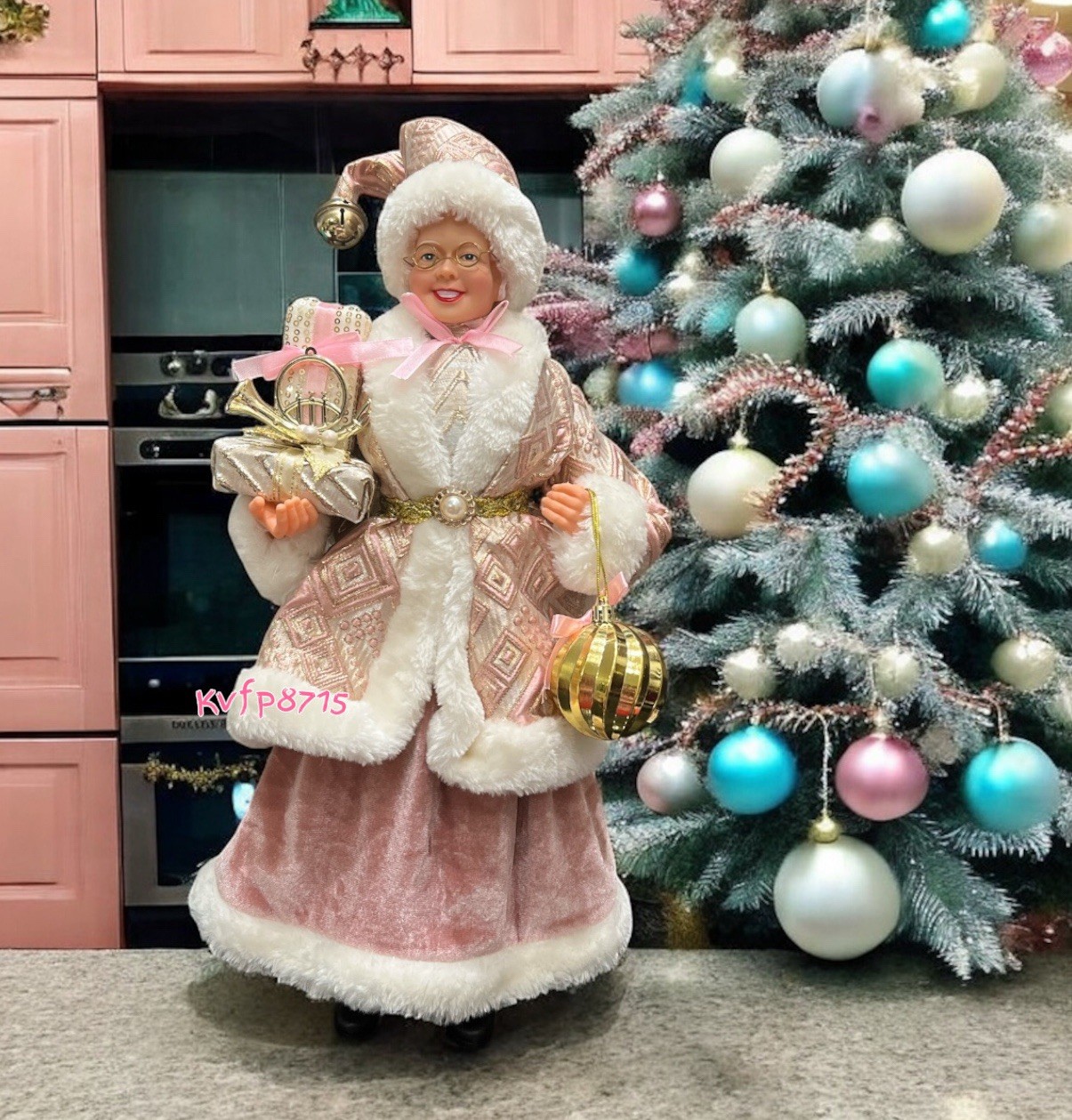 Windy Hill 18“ Mrs. Santa Claus Christmas Pink Gold Dress Ornament Figurine New