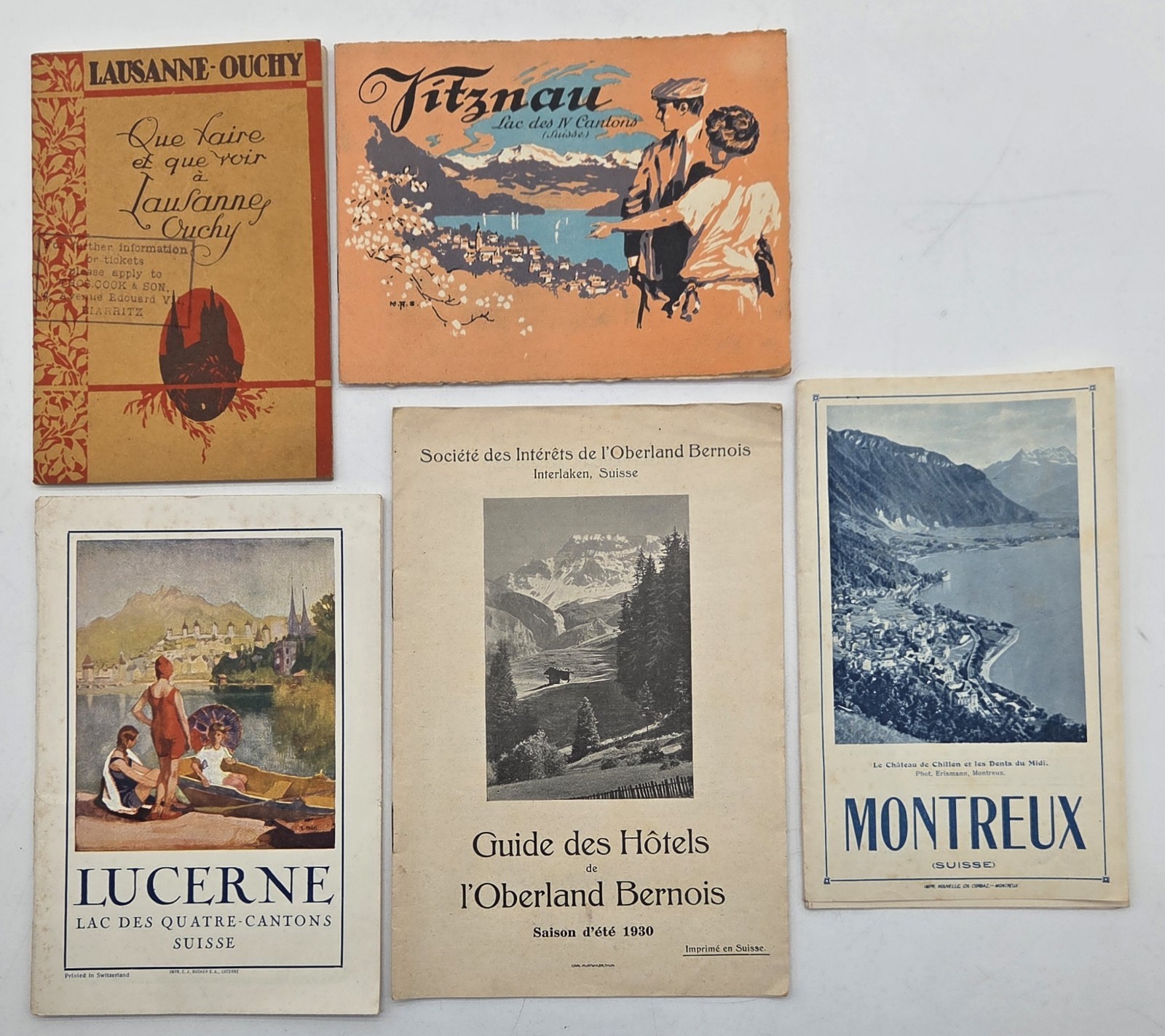 Lot Swiss Tourism Brochure 1930 Lake IV Cantons/Lucerne/Lausanne/Montreux VGC
