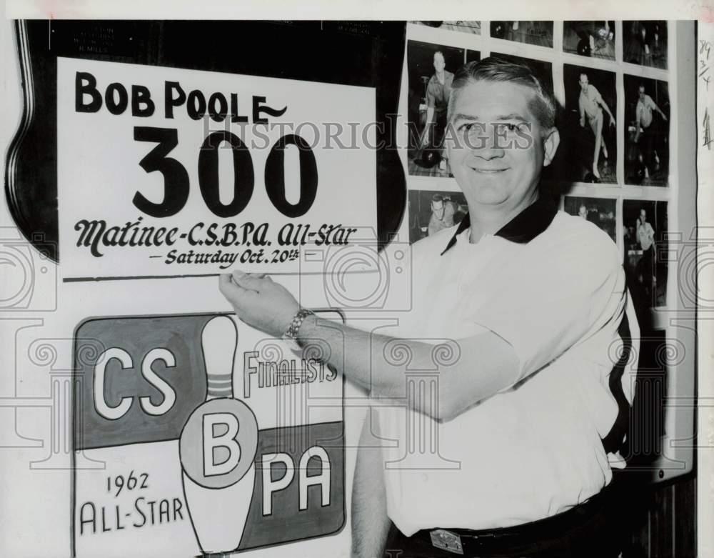1962 Press Photo Bob Poole beams over game he played at Celebrity Sports Center