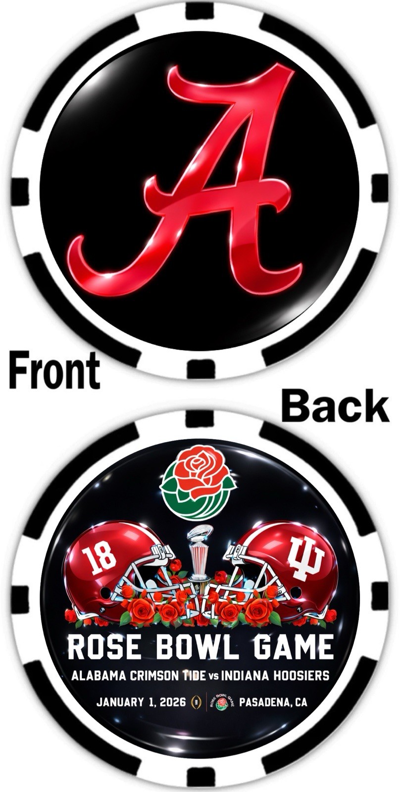ALABAMA CRIMSON TIDE - 2026 ROSE BOWL - COMMEMORATIVE POKER CHIP