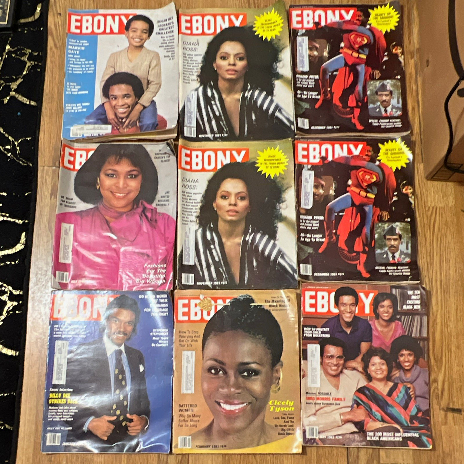 Vintage 1981 Ebony Magazine Lot of 10 No Cutouts Richard Pryor Billy Dee William
