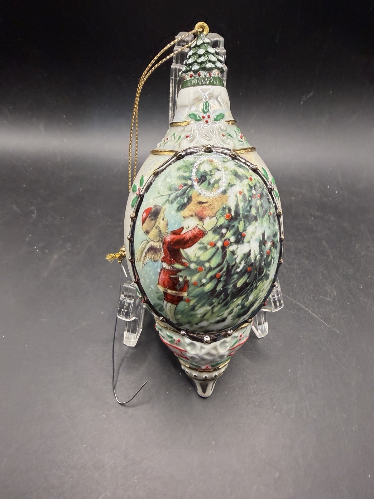 Bradford Edition 1999-St. Nicholas and the Angel-Porcelain Ornament-Vintage