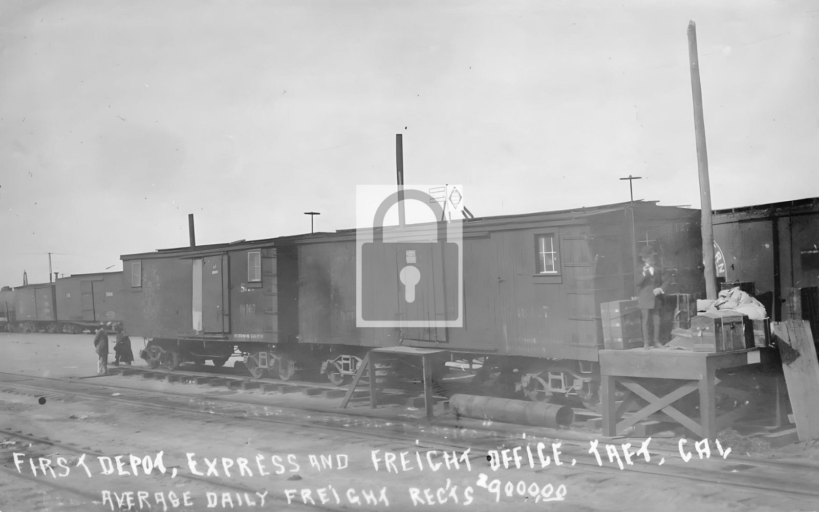Box Car Railroad Depot Office Taft California CA