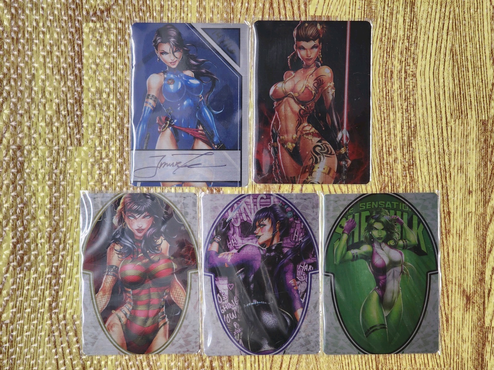 Psylocke Metal Card 14/16 Jamie Tyndall Signed + 4 unsign metal card