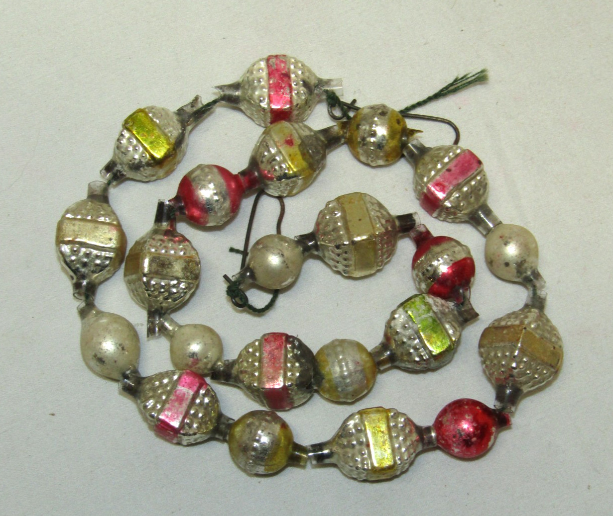 Japan Glass Bead Chain Bumpy Geometric Ball Vintage Christmas Ornament 1950\'s Japan Glass Bead Chain Bumpy Geometric Ball Vintage Christmas Ornament 1950\'s