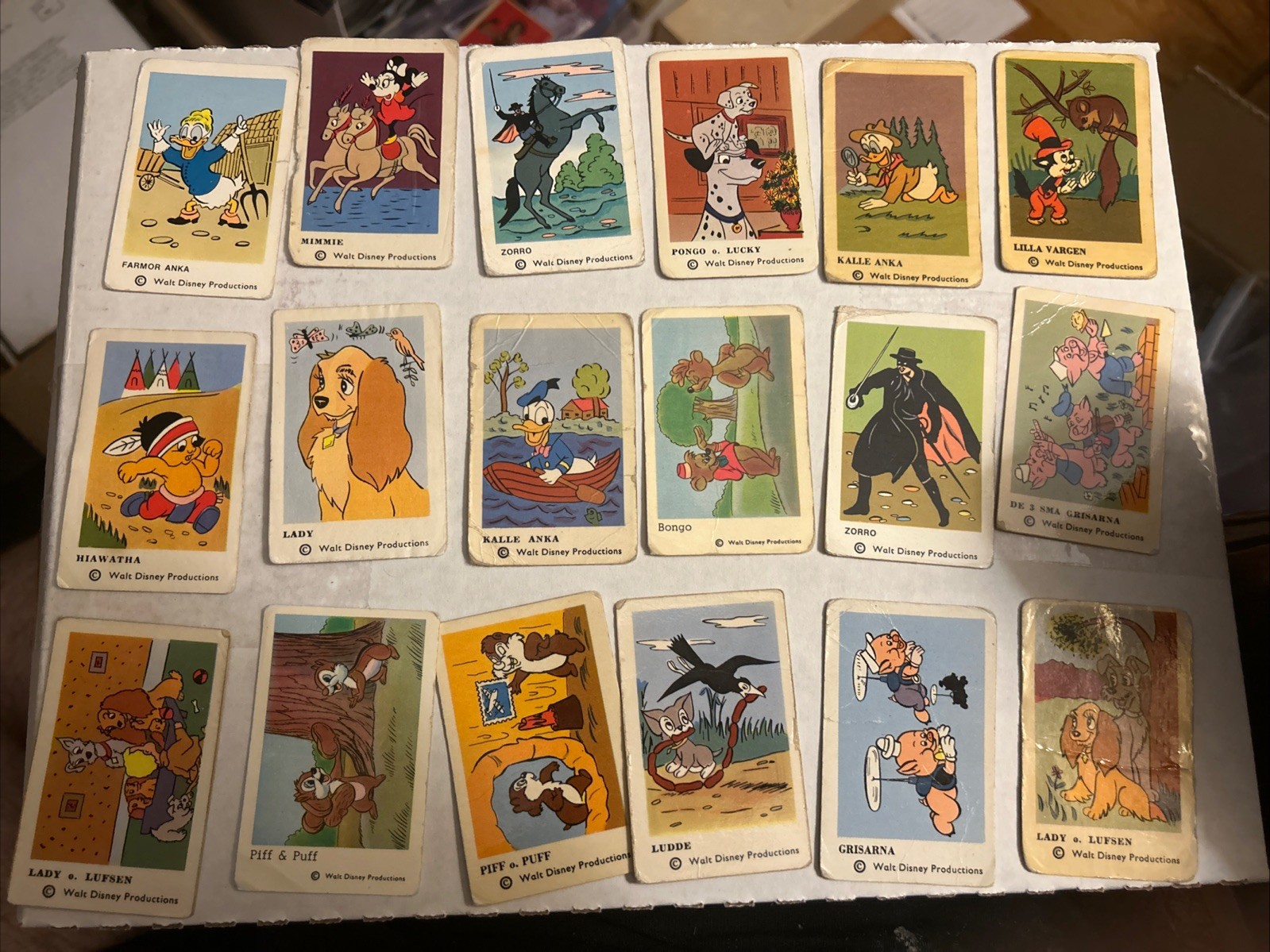 1966 Dutch Gum Disney Lot (18) Mickey And Minnie Mouse, Donald Duck …