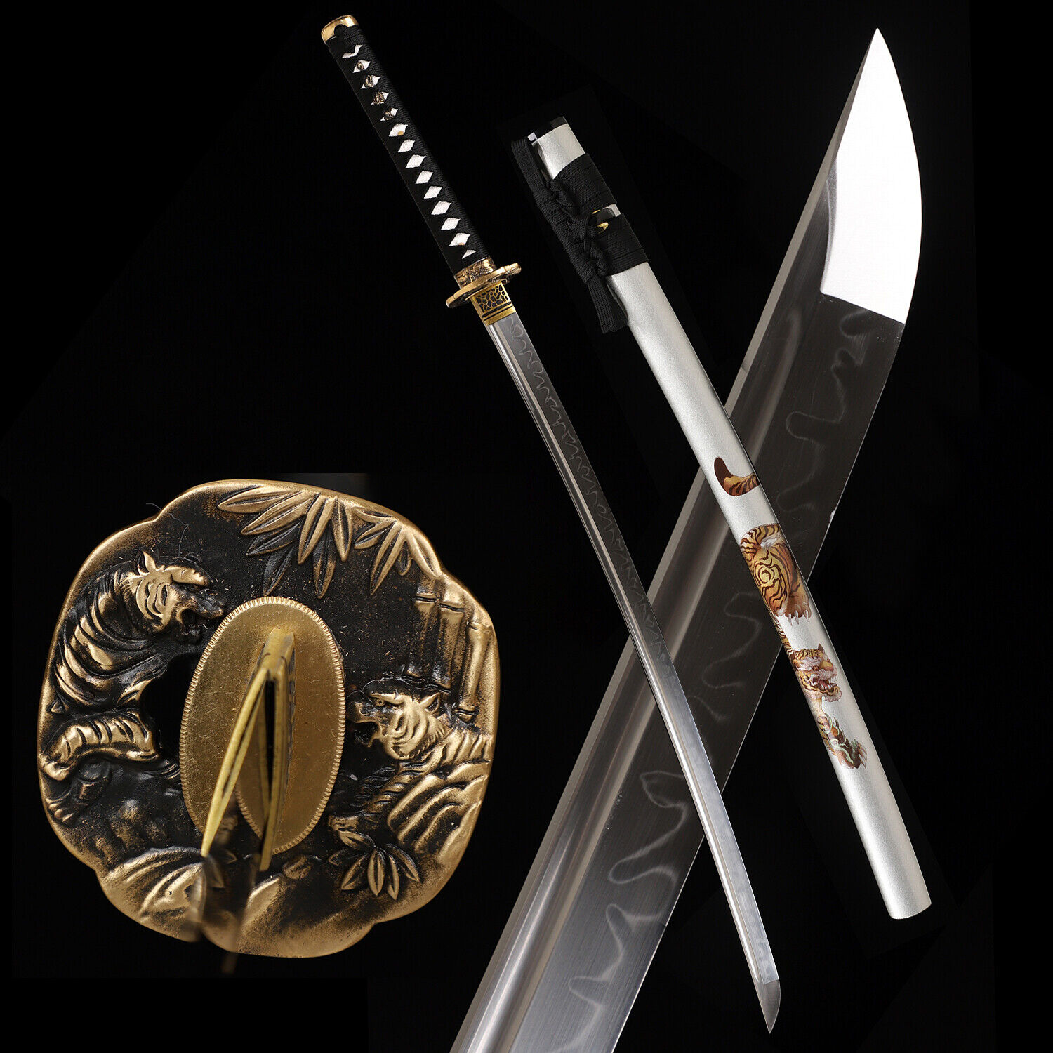 Razor Sharp T10 Steel Clay Tempered Japanese Samurai Sword Real Hamon Full Tang