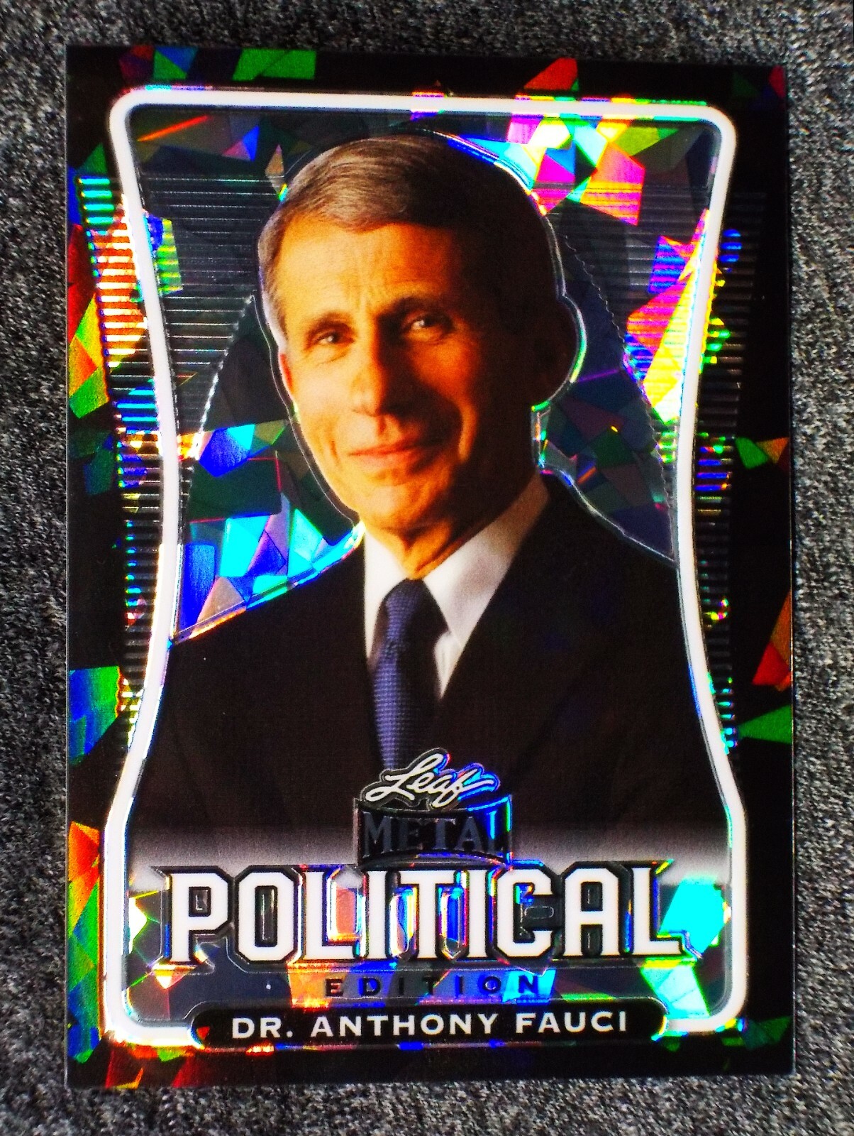 Dr. Anthony Fauci #\'d/ 5 ⋆ BLACK CRYSTAL REFRACTOR ⌛ Leaf Metal 2020 Political