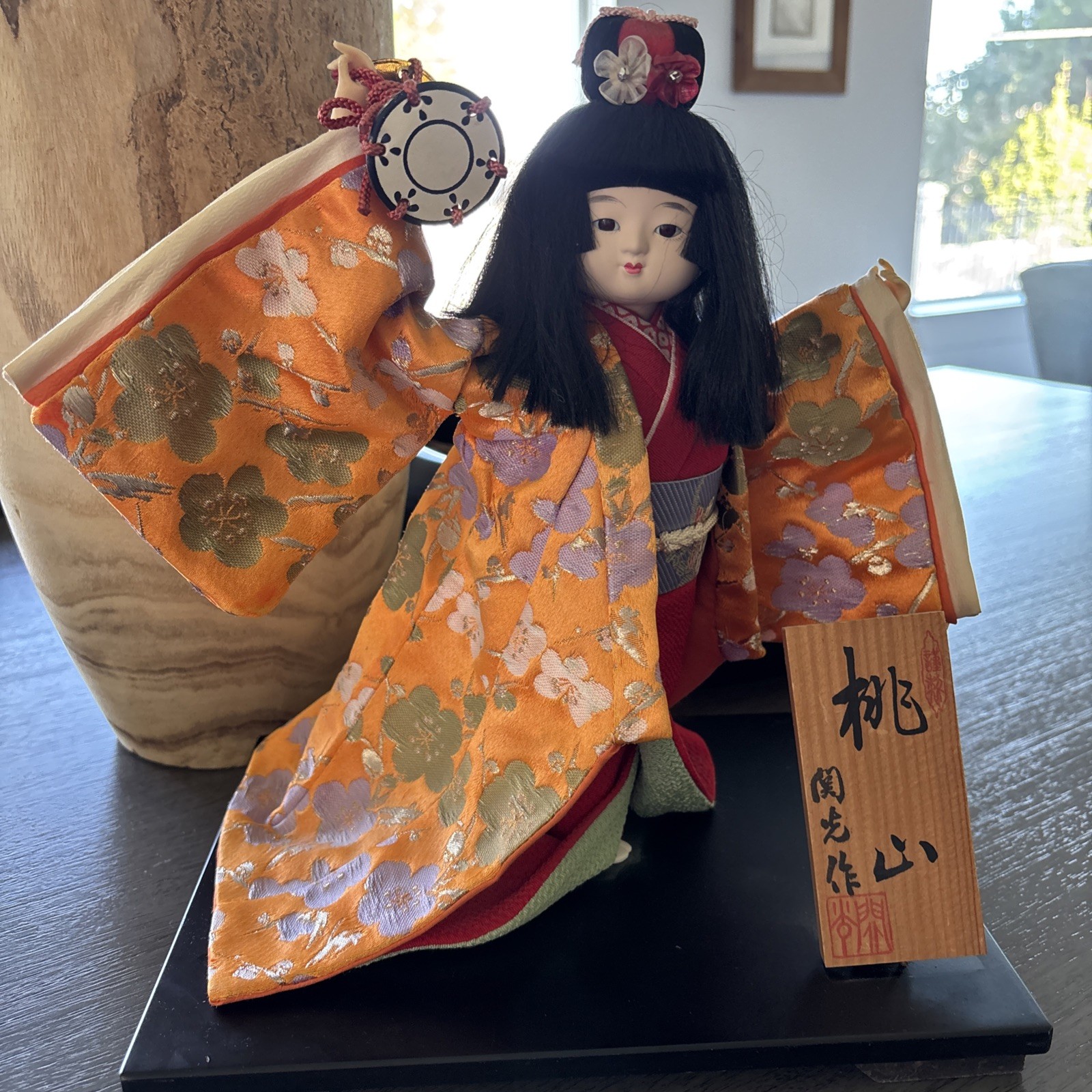 Vintage Japanese Oyama Doll. Hand Painted Face Glass Eyes.