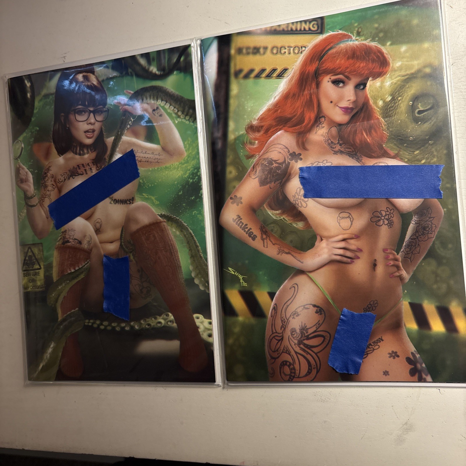 JINKIES INC. #1 and #2 SHIKARII EXCLUSIVE TOPLESS  “MONSTER” TATTOO SET