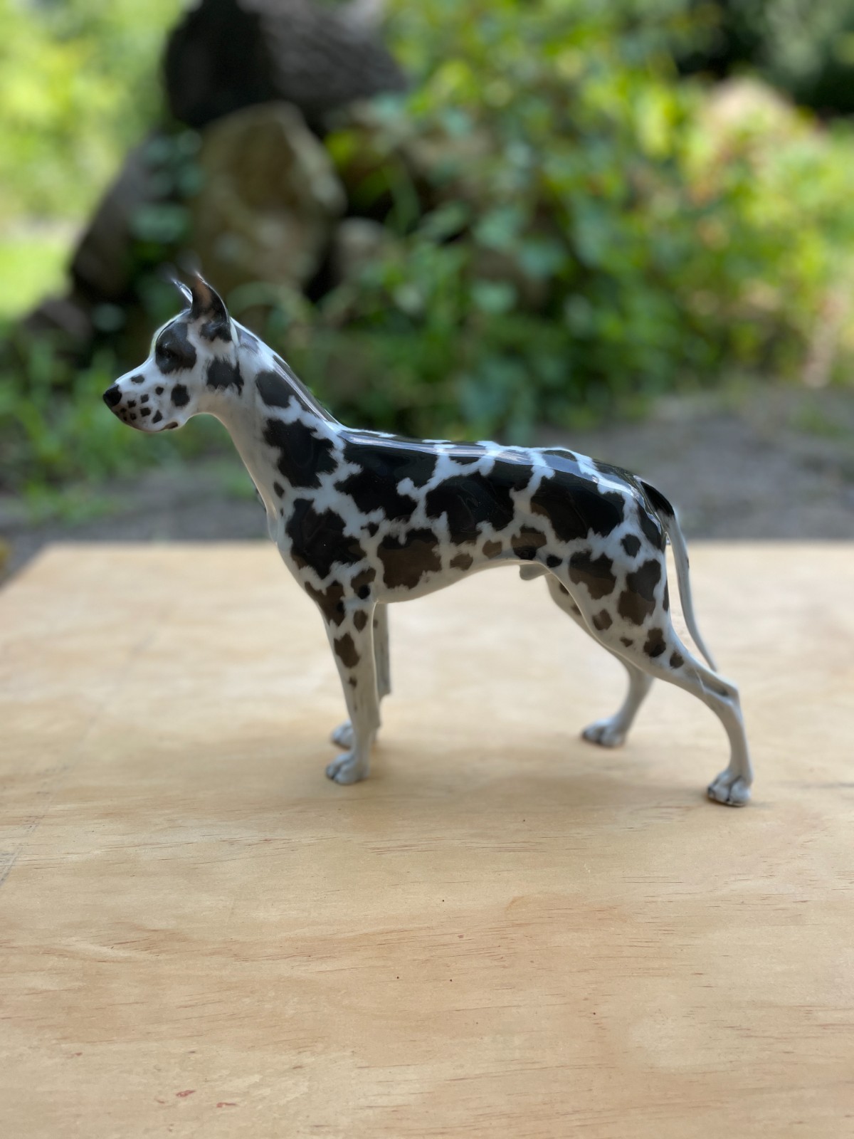 ROSENTHAL GERMANY - Harlequin Spotted Great Dane - 1960\'s Hand Painted Porcelain