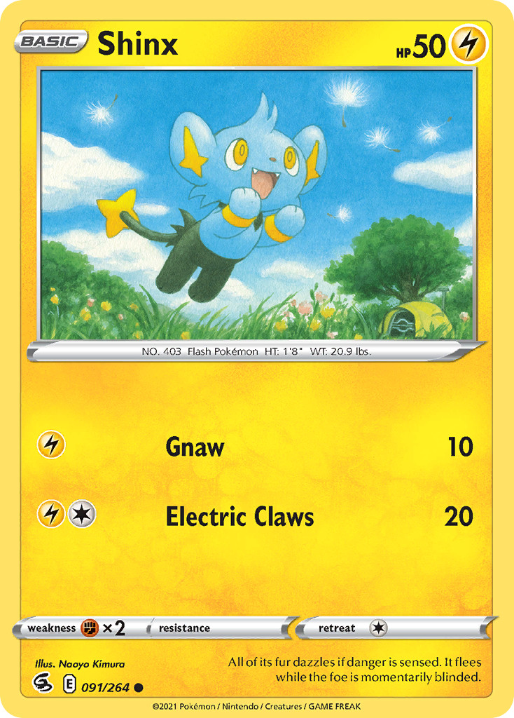SHINX C REVERSE HOLO 091/264 FUSION STRIKE POKEMON NM/M