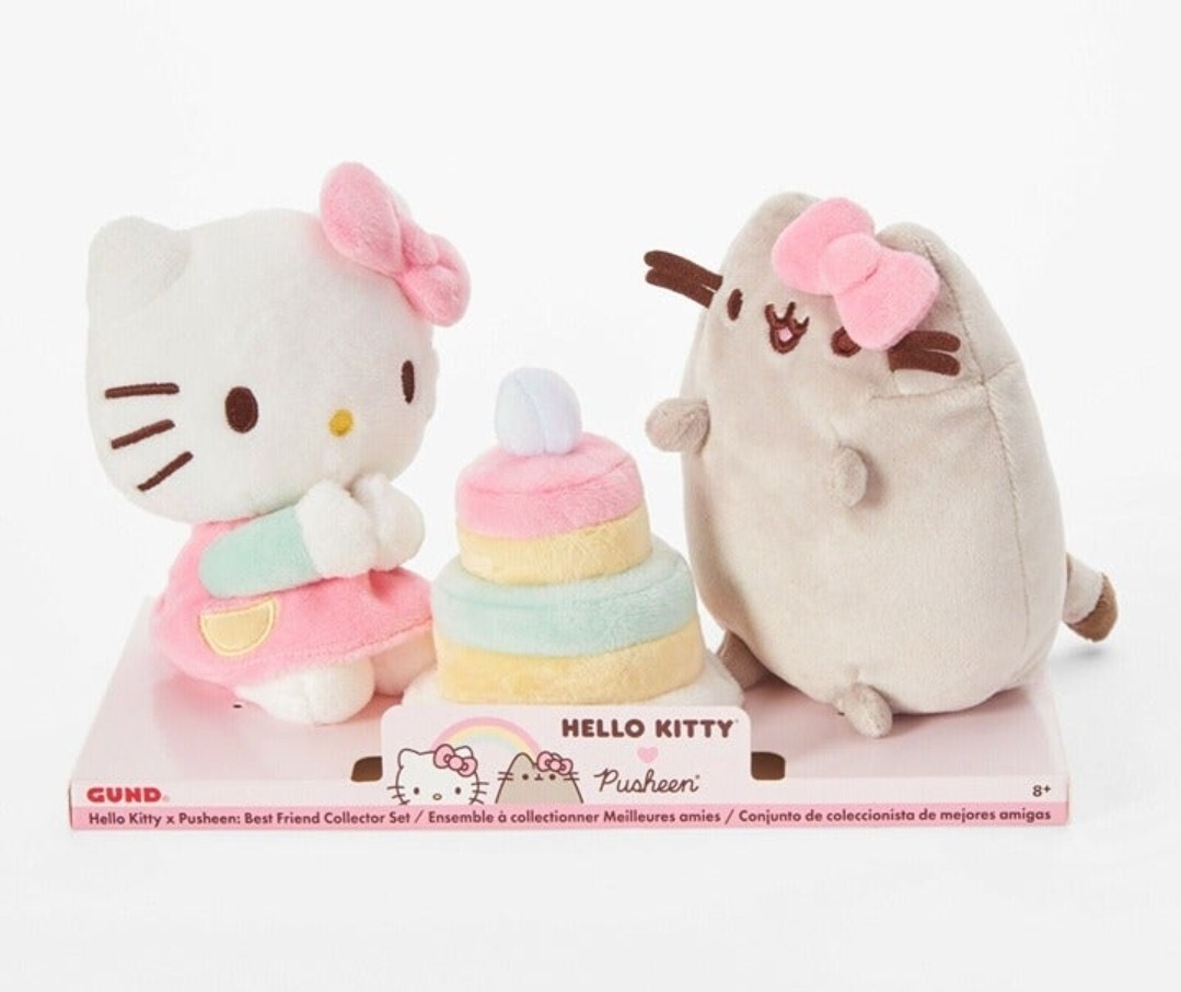 GUND Hello Kitty x Pusheen Best Friend Collector Birthday Plush Set NEW IN BAG